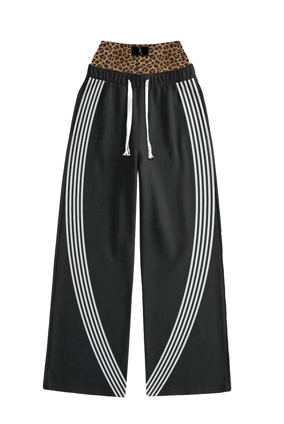 BLACK DOUBLE WAISTED SWEATS